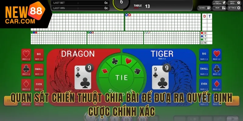 Quan sát chiến thuật chia bài để đưa ra quyết định cược chính xác